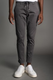 Calça Chino Slim Com Cordão - Grafite - 38