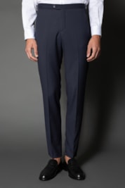 Calça Social Bolso Faca Slim Regulador Cós - Marinho Noite - 38