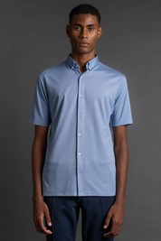 Camisa Manga Curta Malha - Azul Claro - M