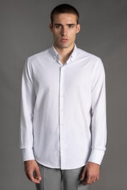 Camisa Manga Longa Slim Lisa Button Down - Branco - 39