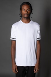 Camiseta Manga Curta Slim Faixa Manga - Branco - P