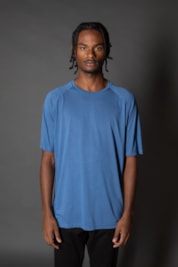 Camiseta Manga Curta Slim Raglan - Azul. - P
