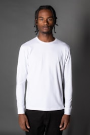 Camiseta Manga Longa Gola Slim Gola Redonda - Branco - P
