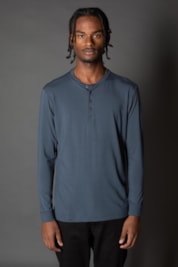 Camiseta Manga Longa Slim Gola Portuguesa 5 Botões - Cinza Escuro - P