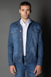Jaqueta Jeans Slim Botões Metálicos - Indigo - P