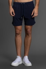 Shorts Liso Retro Com Vies - Marinho - P