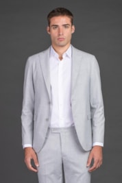 Terno Com Forro Slim Fantasia - Cinza Claro - 50